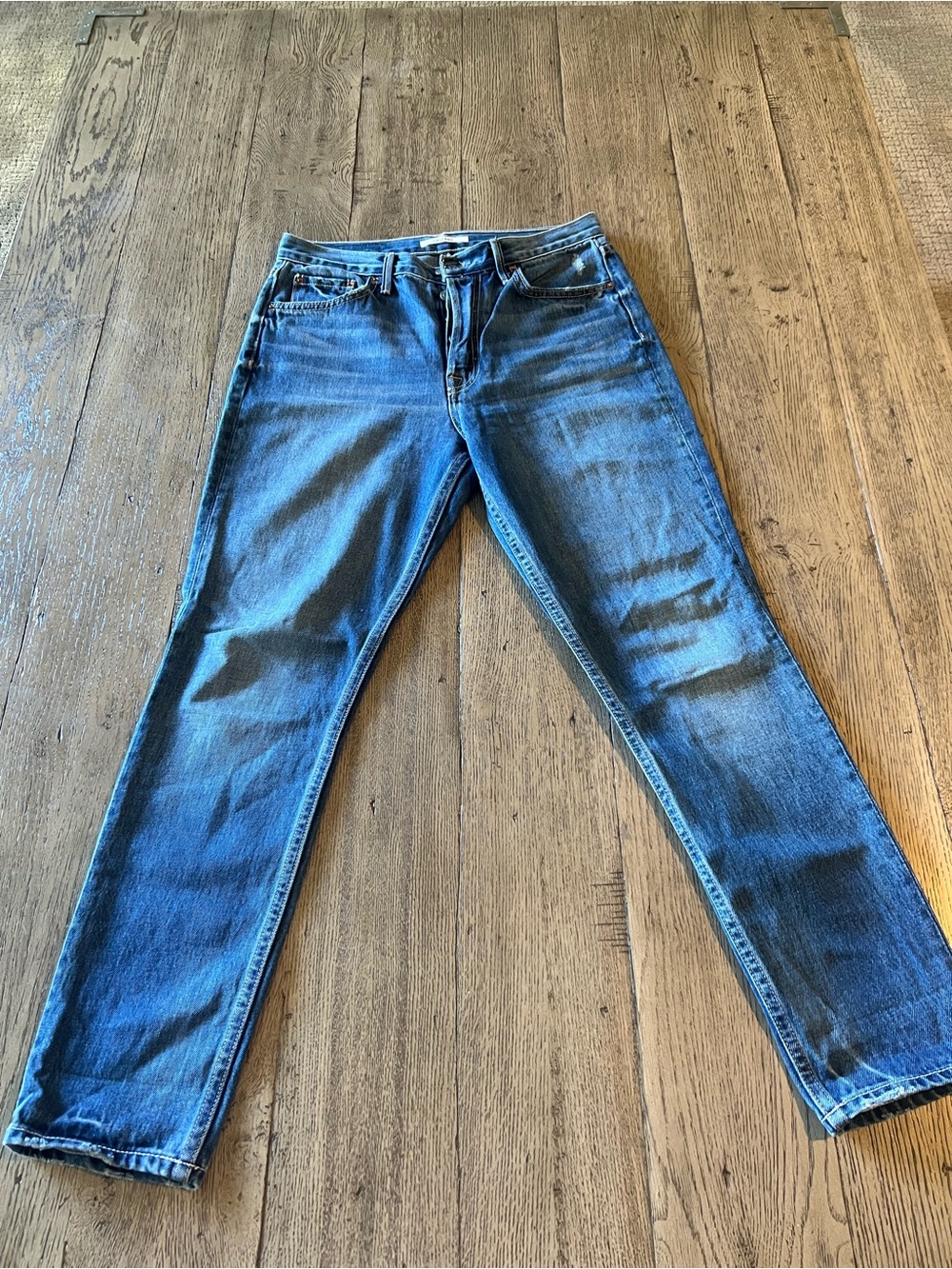 GRLFRND Karolina High Rise Jeans Size 28 Blue Distressed